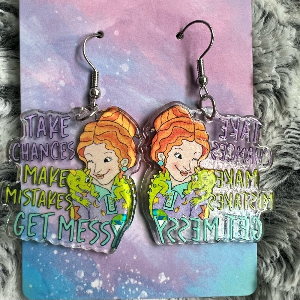 Magic School Bus earrings